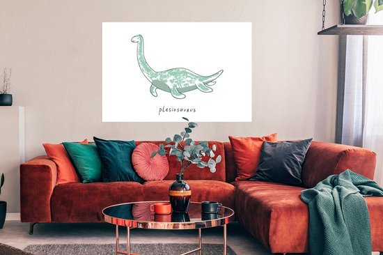 Poster Kinderkamer - Plesiosaurus - Dinosaurus - Jongen - Meisje - Kindje - 120x80 cm - Poster Kinderkamer