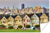 Architectuur van San Fransisco Poster 180x120 cm - Foto print op Poster (wanddecoratie woonkamer / slaapkamer) / Amerikaanse steden Poster XXL / Groot formaat!