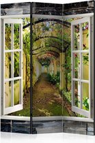 Vouwscherm  - Kamerscherm - Geheime tuin 135x172cm , gemonteerd geleverd , dubbelzijdig geprint