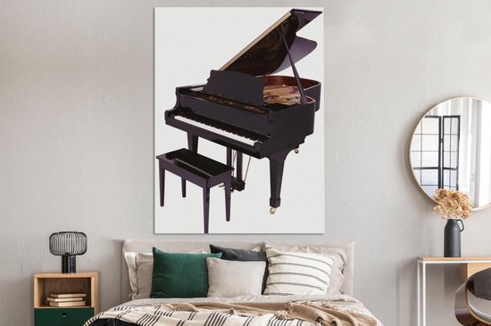 Un piano piano en bois Toile 120x160 cm - Tirage photo sur toile (Décoration murale salon / chambre) XXL / Grand format!