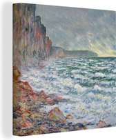 Canvas Schilderij Fecamp bij de zee - Claude Monet - 20x20 cm - Wanddecoratie