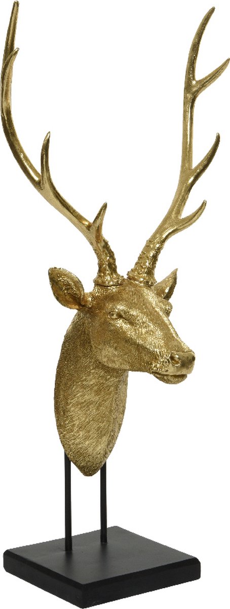 Rendier op standaard - Ornament - Polystone - Goud - H.66cm
