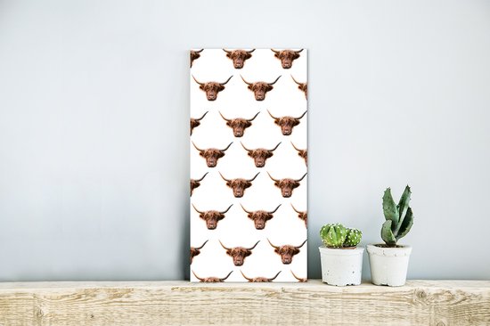 Décoration murale Métal - Peinture Aluminium Industriel - Highlander écossais - Vache - Motif - 20x40 cm - Dibond - Photo sur aluminium - Décoration murale industrielle - Pour le salon/chambre