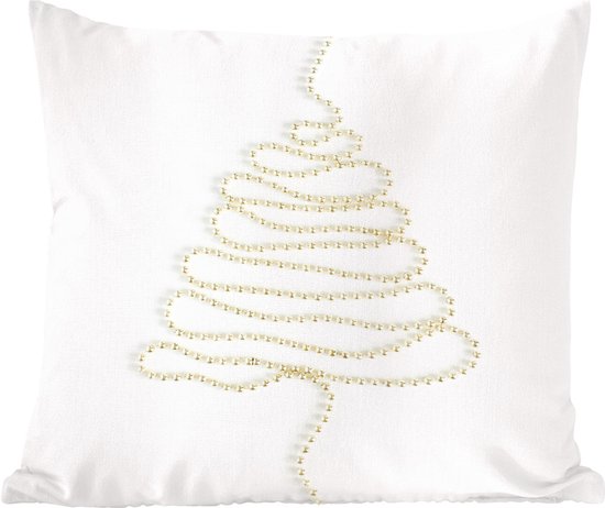 Sierkussens - Kussentjes Woonkamer - 40x40 cm - Winter - Kerst - Boom - Kralen - Kerstversiering - Kerstdecoratie voor binnen - Woonkamer