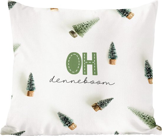 Sierkussens - Kussentjes Woonkamer - 60x60 cm - Winter - Kerst - Dennenboom - Kerstversiering - Kerstdecoratie voor binnen - Woonkamer