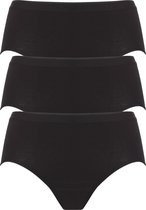 ten Cate Basic women midi (3-pack) - dames slips middelhoge taille - zwart -  Maat: XXL