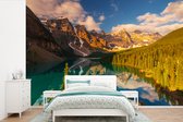 Behang - Fotobehang Zonsopkomst in het Nationaal park Banff in Noord-Amerika - Breedte 390 cm x hoogte 260 cm