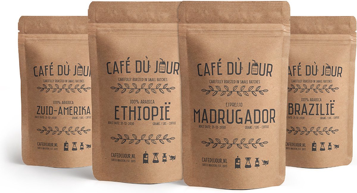 Café du jour vers gebrande koffiebonen proefpakket - 4 x 1 kg