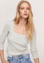 Mango T-shirt Katoenen T Shirt Met Lange Mouwen 17065949 04 Dames Maat - M