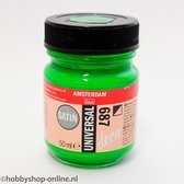 Acrylverf Zijdeglans - Deco - Universal Satin - 687 heldergroen - 50 ml - Amsterdam - 1 stuk