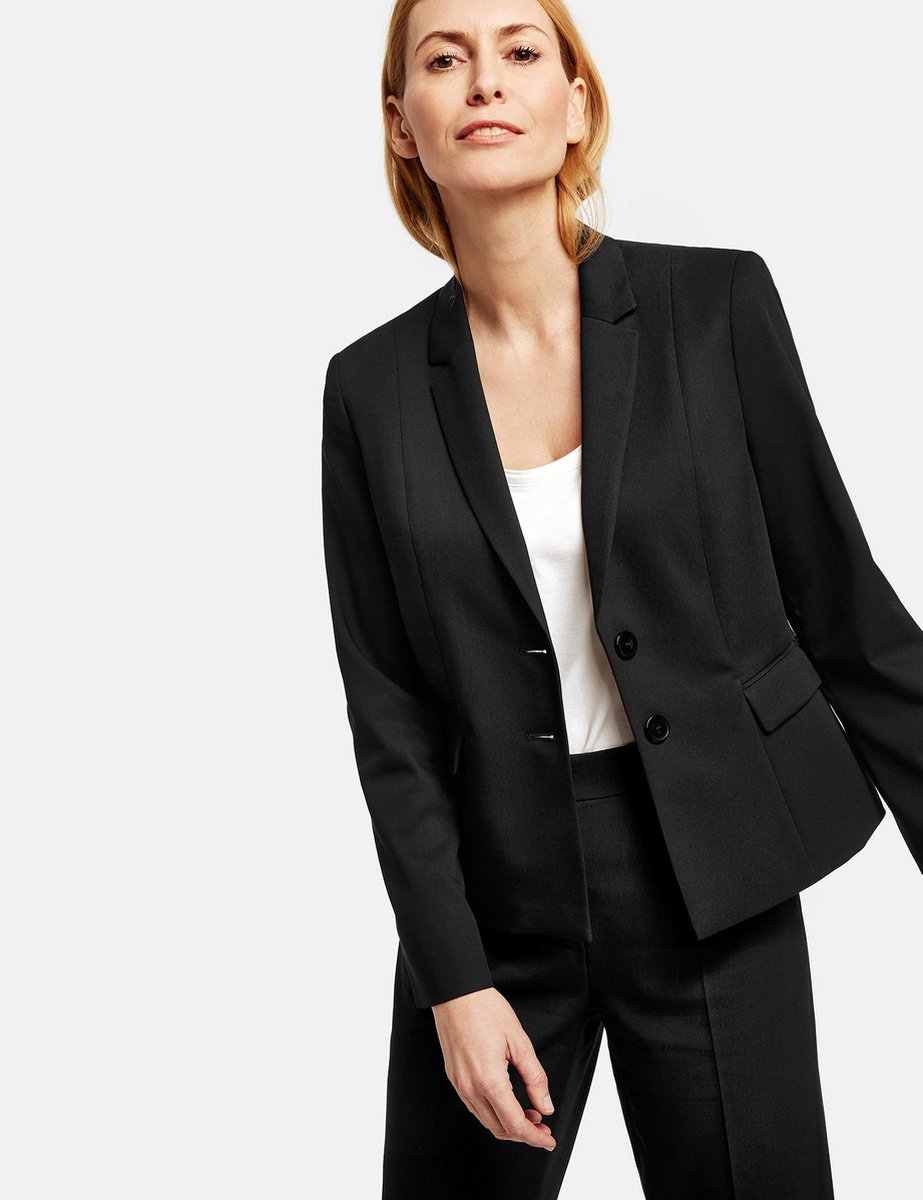 GERRY WEBER Dames Korte blazer met revers Schwarz-38