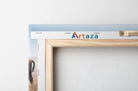 Artaza - Peinture sur toile - Bison dans l'herbe - 100 x 80 - Groot - Photo sur toile - Impression sur toile