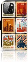 Telefoonhoesje geschikt voor iPhone 13 Mini Flipcover Design Postzegels