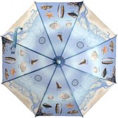 paraplu Strand junior 71 cm polyester blauw
