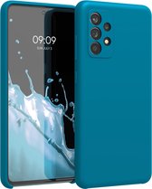 kwmobile telefoonhoesje geschikt voor Samsung Galaxy A52 / A52 5G / A52s 5G - Hoesje met siliconen coating - Smartphone case in Caribisch blauw