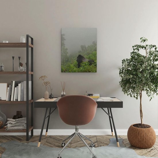 Artaza - Peinture sur toile - Gorilla dans la forêt pendant le brouillard - 40x50 - Photo sur toile - Impression sur toile