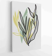 Earth tone boho gebladerte lijntekeningen tekenen met abstracte vorm. Abstract Plant Art-ontwerp voor print, omslag, behang, minimale en natuurlijke kunst aan de muur. 2 - Moderne