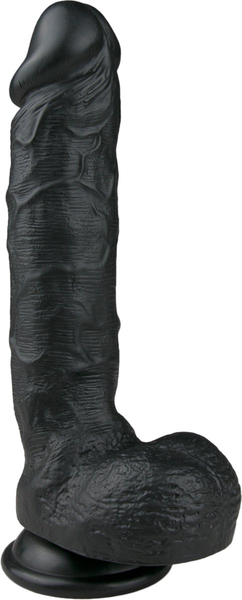 Goedkoopste EasyToys - Realistische Dildo met Balzak - Dildo met Zuignap - 22,5 cm - Dildo's - Sex Toys voor Vrouwen en Mannen - Zwart