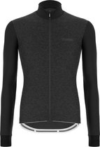 Santini Fietsshirt Lange Mouwen Heren Zwart - Colore Puro LS Thermal Jersey Black - XL