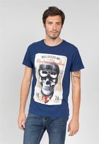 DEELUXE T-shirt met schedel CLEM Blue