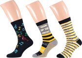 Apollo | Music Socks yellow | 3-Pack Giftbox | Maat 41-46