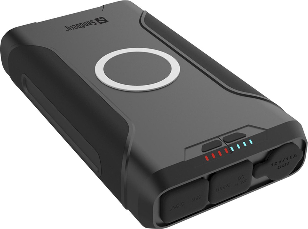 Sandberg Survivor Powerbank 7in1 72000 Lithium-Ion (Li-Ion) 72000 mAh Draadloos opladen Zwart
