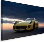 Schilderij - Sportauto in de wolken, multi-gekleurd, 4 maten, wanddecoratie