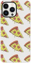 ADEL Siliconen Back Cover Softcase Hoesje Geschikt voor iPhone 13 Pro - Junkfood Pizza