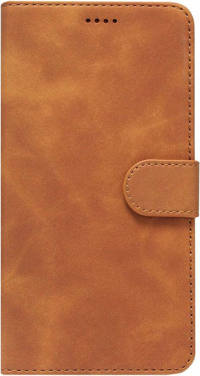 LC.IMEEKE Kunstleren Book Case Portemonnee Pasjes Hoesje Geschikt voor iPhone 13 Pro - Bruin