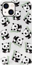ADEL Siliconen Back Cover Softcase Hoesje Geschikt Voor iPhone 13 Mini - Panda Liggend