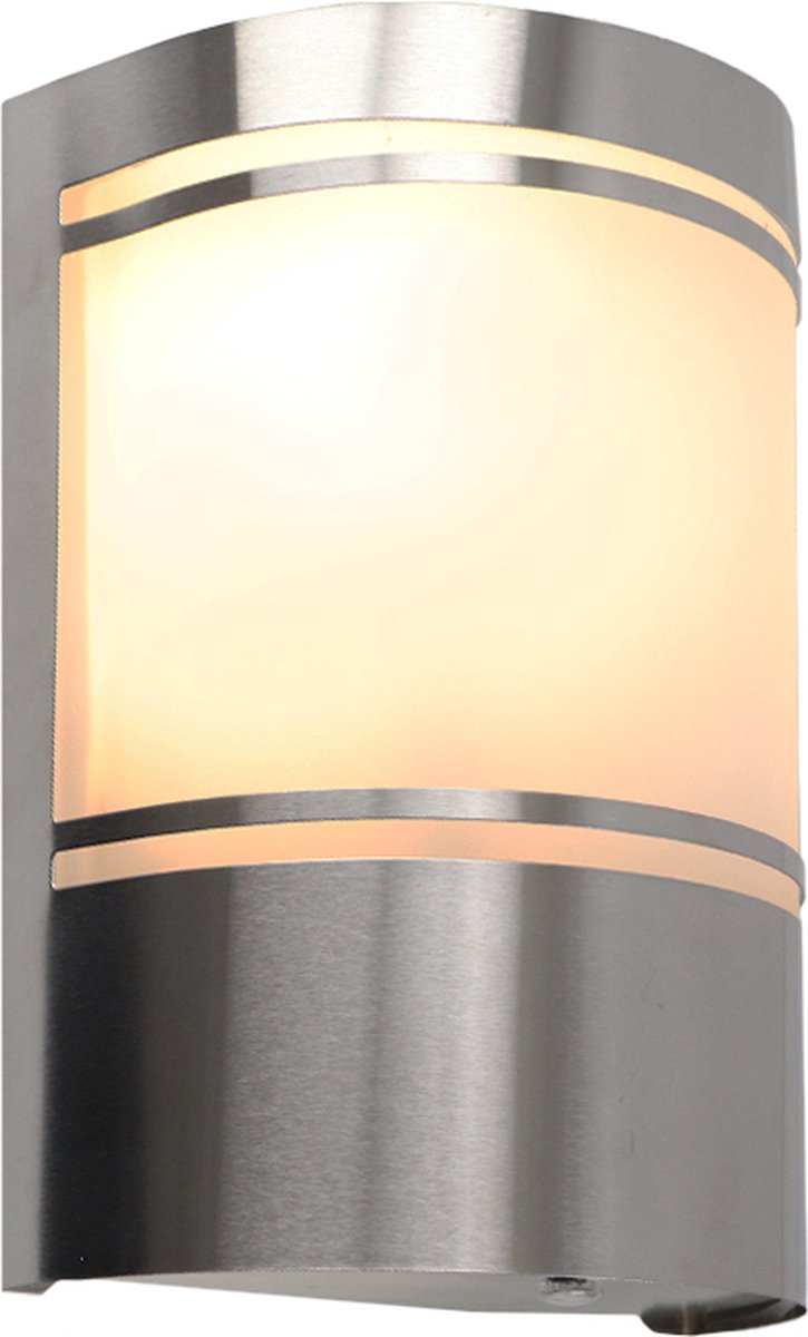 Olucia Manuel - Moderne Buiten wandlamp met schemersensor - Aluminium - Zilver