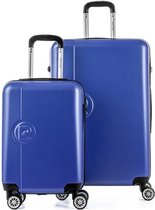 PIERRE CARDIN Set van 2 Koffers 55 / 75cm met 8 wielen + 2 Organizers Blauw