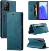 Luxe Flip Case met RFID Bescherming Kaarthouder en Magneetsluiting voor Xiaomi Mi 10T / 10T Pro _ Blauw