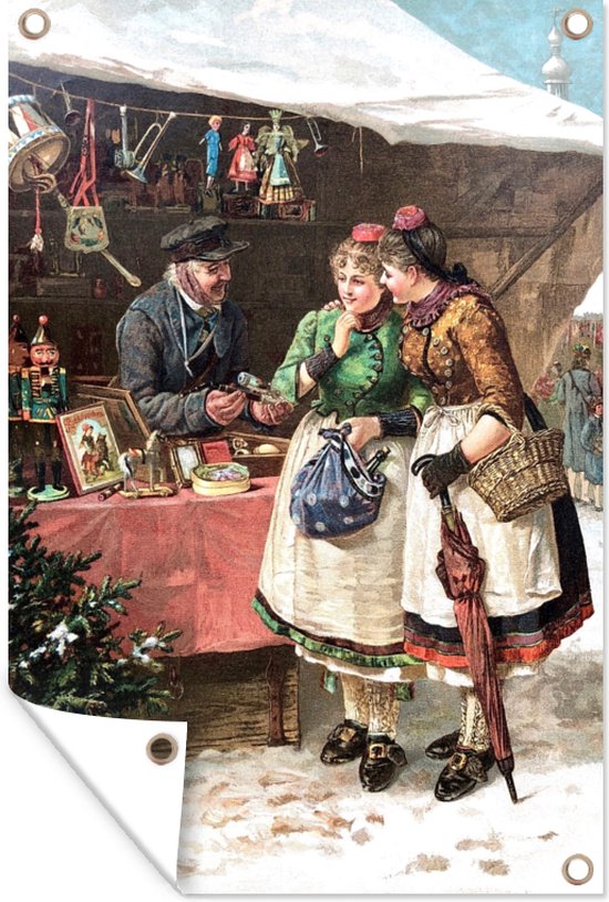 Tuinposter – Tuindoek – Tuinposters buiten – Kerst – Portret Kerstmarkt