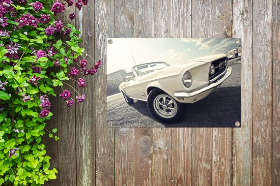 Affiche de jardin Vintage Ford Mustang dans la rue à Berlin en