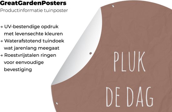 Garden Circle Quotes - Carpe diem - Seize the day - Proverbes - 90x90 cm - Affiche ronde de jardin - Extérieur