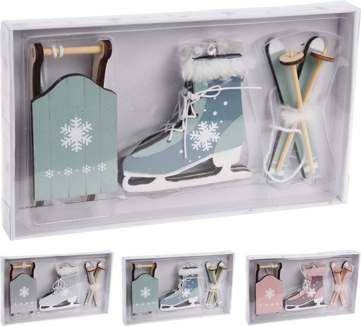 Marleyn Hangdeco hout set a 3 stuks (1 stuk) assorti