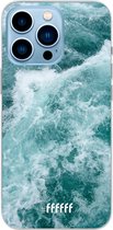 6F hoesje - geschikt voor iPhone 13 Pro Max - Transparant TPU Case - Whitecap Waves #ffffff