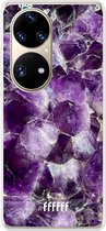 6F hoesje - geschikt voor Huawei P50 Pro -  Transparant TPU Case - Purple Geode #ffffff