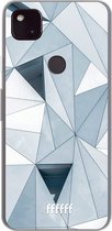 6F hoesje - geschikt voor Google Pixel 4a 5G -  Transparant TPU Case - Mirrored Polygon #ffffff