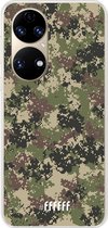 6F hoesje - geschikt voor Huawei P50 -  Transparant TPU Case - Digital Camouflage #ffffff