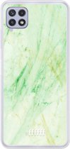 6F hoesje - geschikt voor Samsung Galaxy A22 4G -  Transparant TPU Case - Pistachio Marble #ffffff