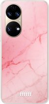 6F hoesje - geschikt voor Huawei P50 -  Transparant TPU Case - Coral Marble #ffffff