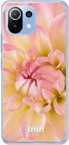 6F hoesje - geschikt voor Xiaomi Mi 11 Lite -  Transparant TPU Case - Pink Petals #ffffff