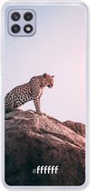 6F hoesje - geschikt voor Samsung Galaxy A22 4G -  Transparant TPU Case - Leopard #ffffff