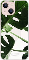 6F hoesje - geschikt voor iPhone 13 Mini -  Transparant TPU Case - Tropical Plants #ffffff