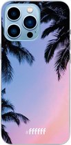 6F hoesje - geschikt voor iPhone 13 Pro Max - Transparant TPU Case - Sunset Palms #ffffff