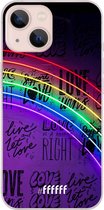 6F hoesje - geschikt voor iPhone 13 - Transparant TPU Case - Love is Love #ffffff