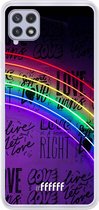 6F hoesje - geschikt voor Samsung Galaxy A22 4G -  Transparant TPU Case - Love is Love #ffffff