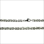 Aramat jewels ® - Dunne koningsketting smal zilverkleurig chirurgisch staal 60cm 4mm